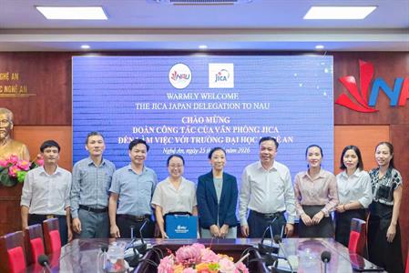 Trường Đại học Nghệ An đón tiếp đại diện Văn phòng JICA Việt Nam đến thăm và làm việc về Chương trình phái cử tình nguyện viên