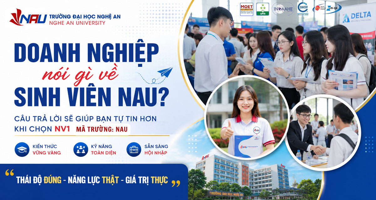 Doanh nghiệp nói gì về sinh viên Trường Đại học Nghệ An. Câu trả lời sẽ giúp bạn tự tin hơn khi chọn NV1.