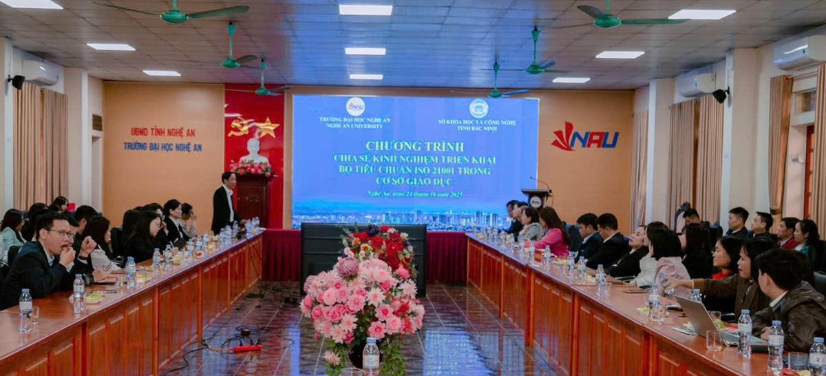 ĐOÀN CÔNG TÁC SỞ KHOA HỌC CÔNG NGHỆ TỈNH BẮC NINH THĂM VÀ LÀM VIỆC TẠI TRƯỜNG ĐẠI HỌC NGHỆ AN
