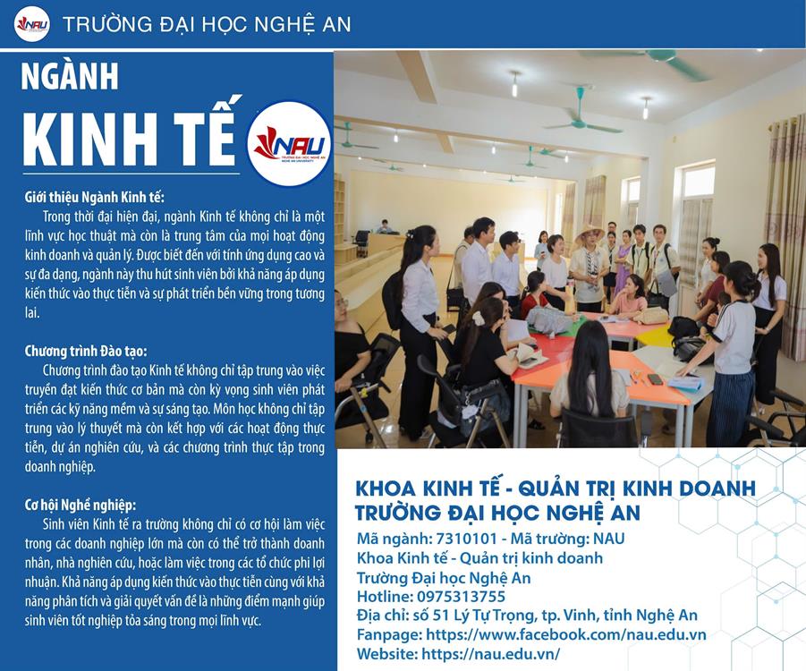 GIỚI THIỆU CHƯƠNG TRÌNH ĐÀO TẠO NGÀNH KINH TẾ NĂM 2025