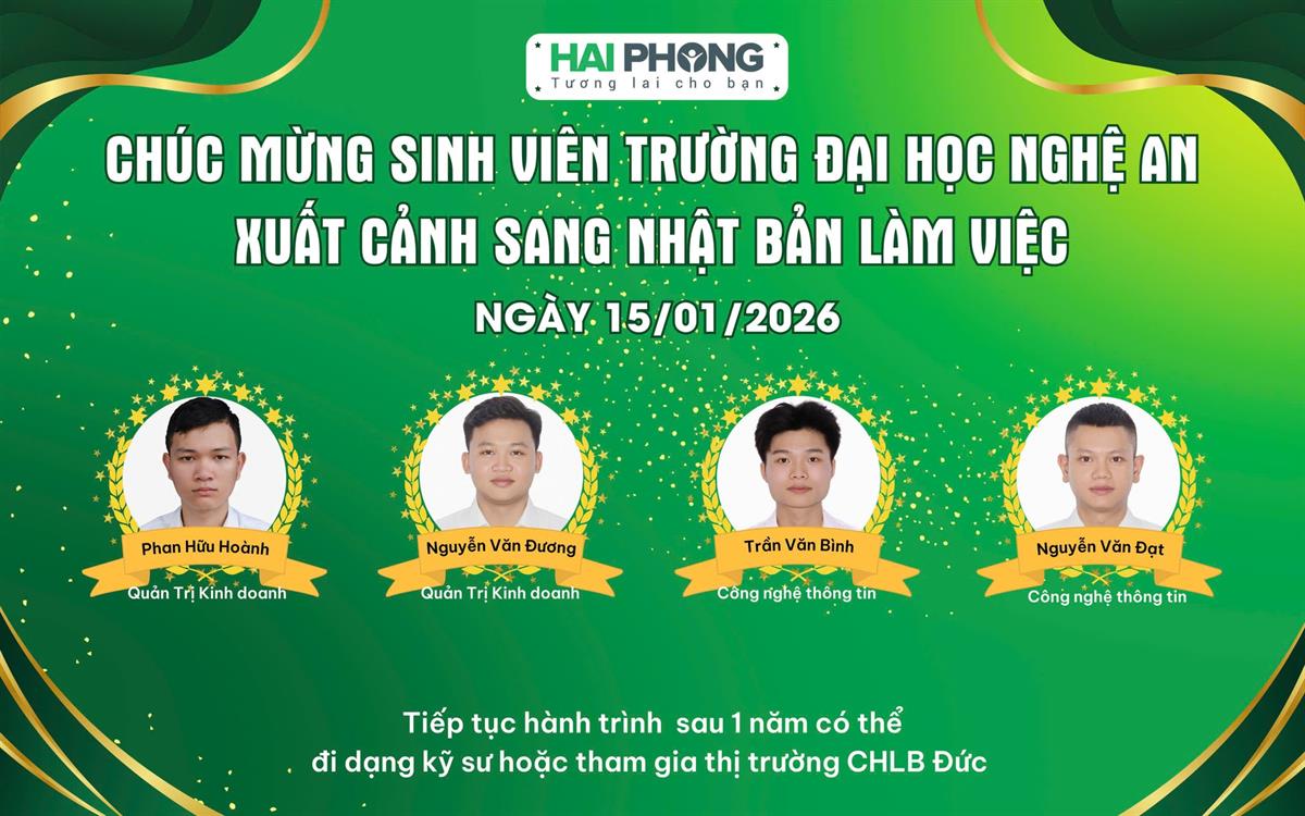 SINH VIÊN KHOA KINH TẾ – QTKD TRƯỜNG ĐẠI HỌC NGHỆ AN XUẤT CẢNH SANG NHẬT BẢN LÀM VIỆC – MỞ RA CƠ HỘI HỘI NHẬP QUỐC TẾ